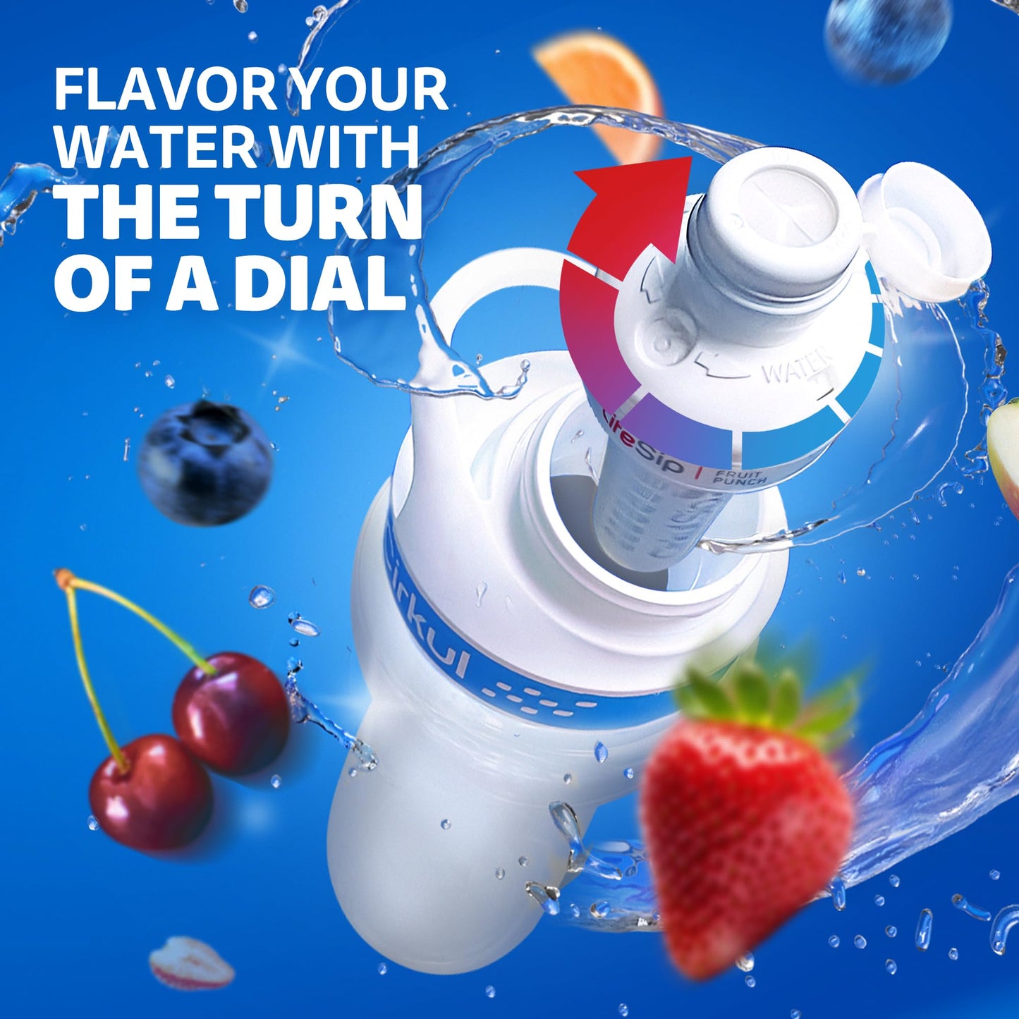 Cirkul 32oz Black Metal Bottle with Two No Sugar, 0 Cal Flavored Water Sips