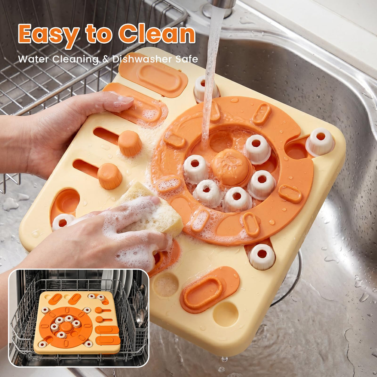 Myrauv Dog Puzzle Toy, 4-Level Interactive Dog Toys with Suction Cups, Brain Stimulating Puzzle Feeder Dog for Large Medium Small Dogs, Slow Feeder