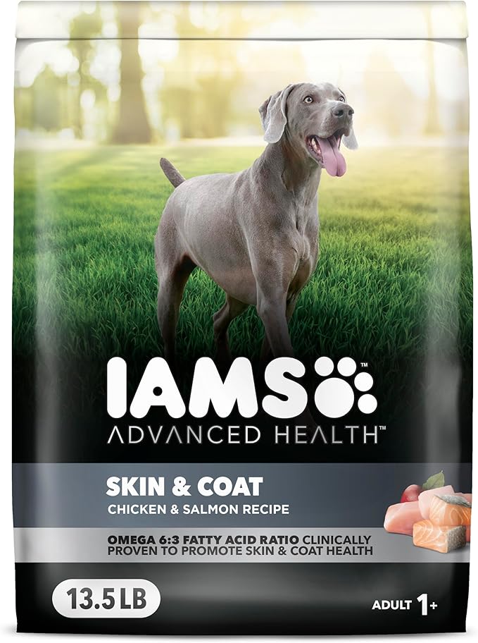 IAMS Advanced Health Skin & Coat Adult Dry Dog Food Chicken and Salmon Recipe, 13.5 lb. Bag