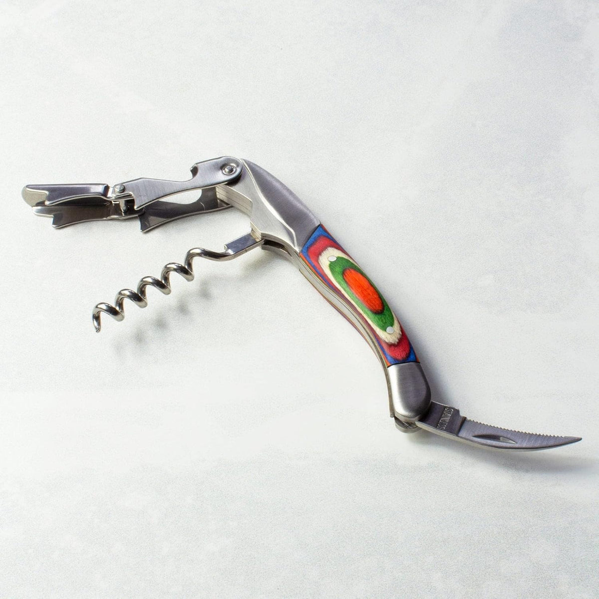 Totally Bamboo Baltique Marrakesh Collection Waiter's Friend Wine Key for Servers, Multifunctional Wine Opener with Corkscrew, Foil Cutter and Bottle Opener
