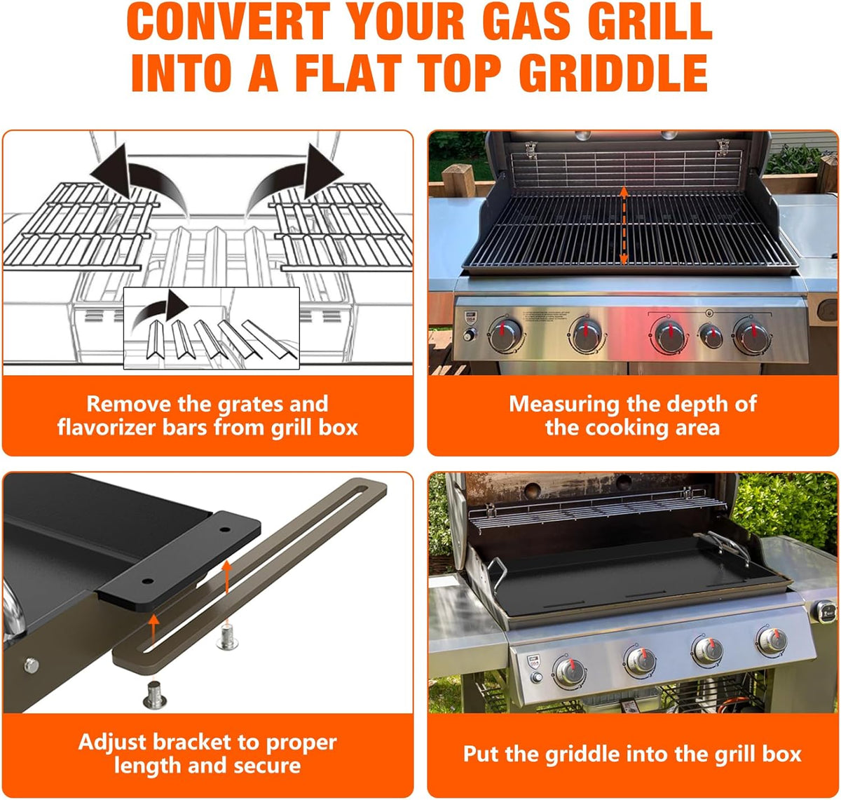 Stanbroil Full Size Griddle Insert for Most 4-Burner Gas Grill Universal Flat Top Grill Griddle for Weber, Royal Gourmet, Cuisinart, Char-Broil, Nexgrill, Napoleon, Dyna-Glo, Monument Grills and More