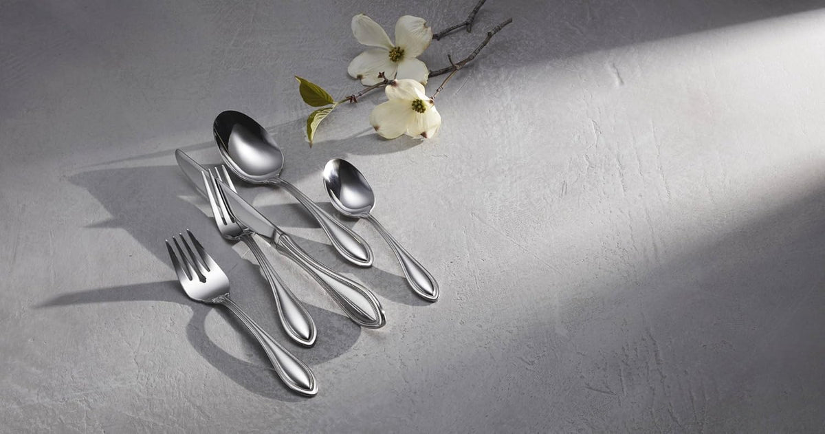 Oneida 2905045HL20 American Harmony 45 Piece Everyday Flatware Set, Service For 8