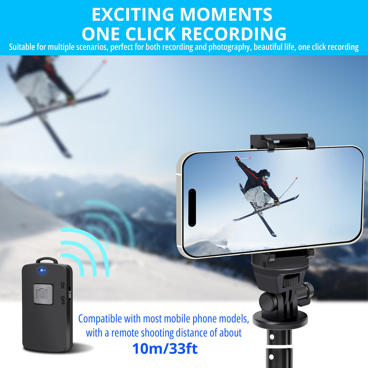 BZE 62 inches Extendable Selfie Stick Tripod with Wireless Remote & Phone Holder, Portable Aluminum Alloy 3 in 1 Stand for Group Photos, Vlogging & Travel Compatible with All Smartphones