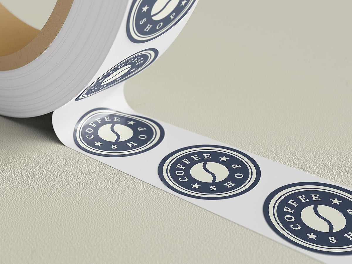 Custom Stickers Label Rolls, Build Your Own Stickers/Labels Any Design Premium Gloss BOPP Custom Sticker, Personalized Stickers for Business Logo, Custom Printed Sticker Labels 50+ (2.5 Inch Circle)