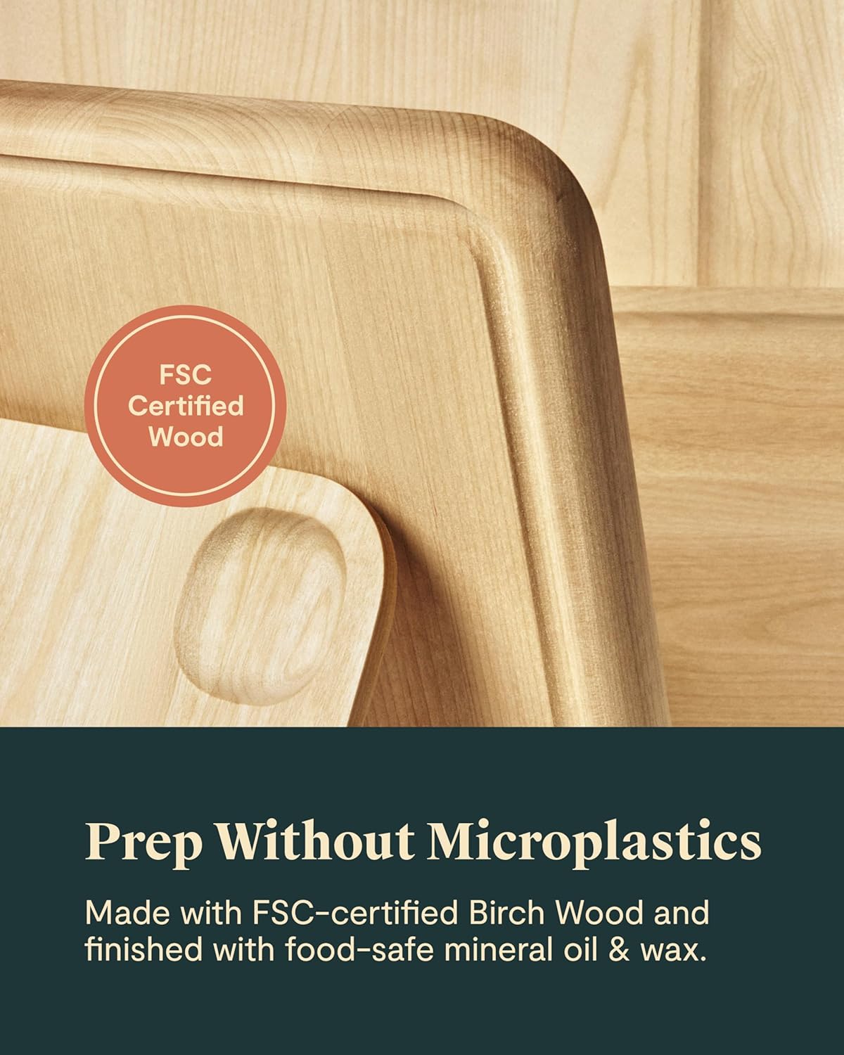 Caraway Cutting Board - Small (10 x 7”) - Double Sided Wood Cutting Board - Made From FSC-Certified Birch Wood - Food-Safe Mineral Oil & Wax Finish