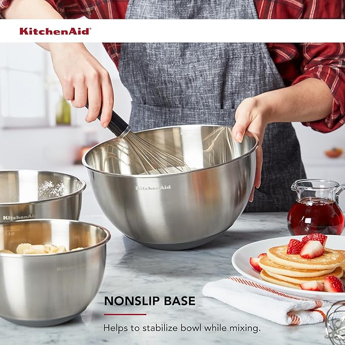 KitchenAid Stainless Steel Mixing Bowls, Set Of 3