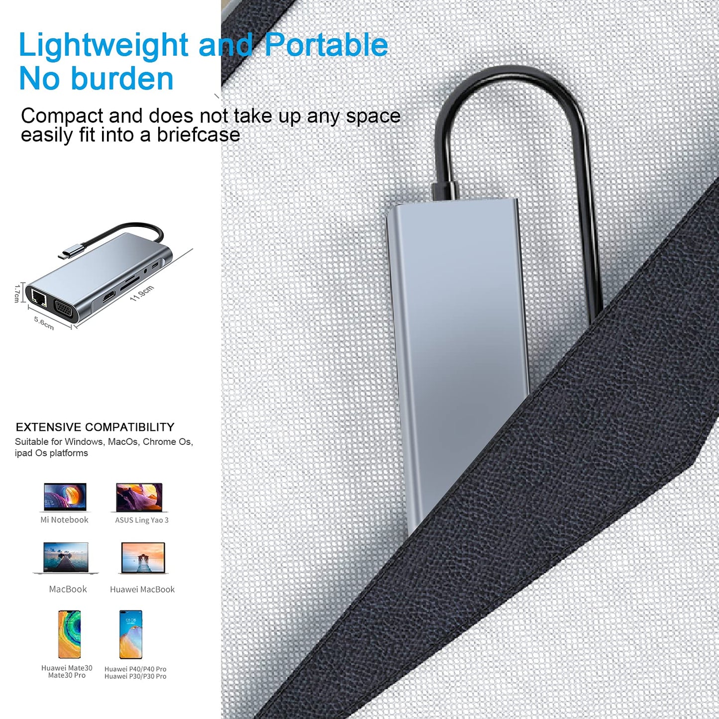 SZPACMATE USB C HUB 11 in 1 Docking Station Compatible with MacBook Pro/Air