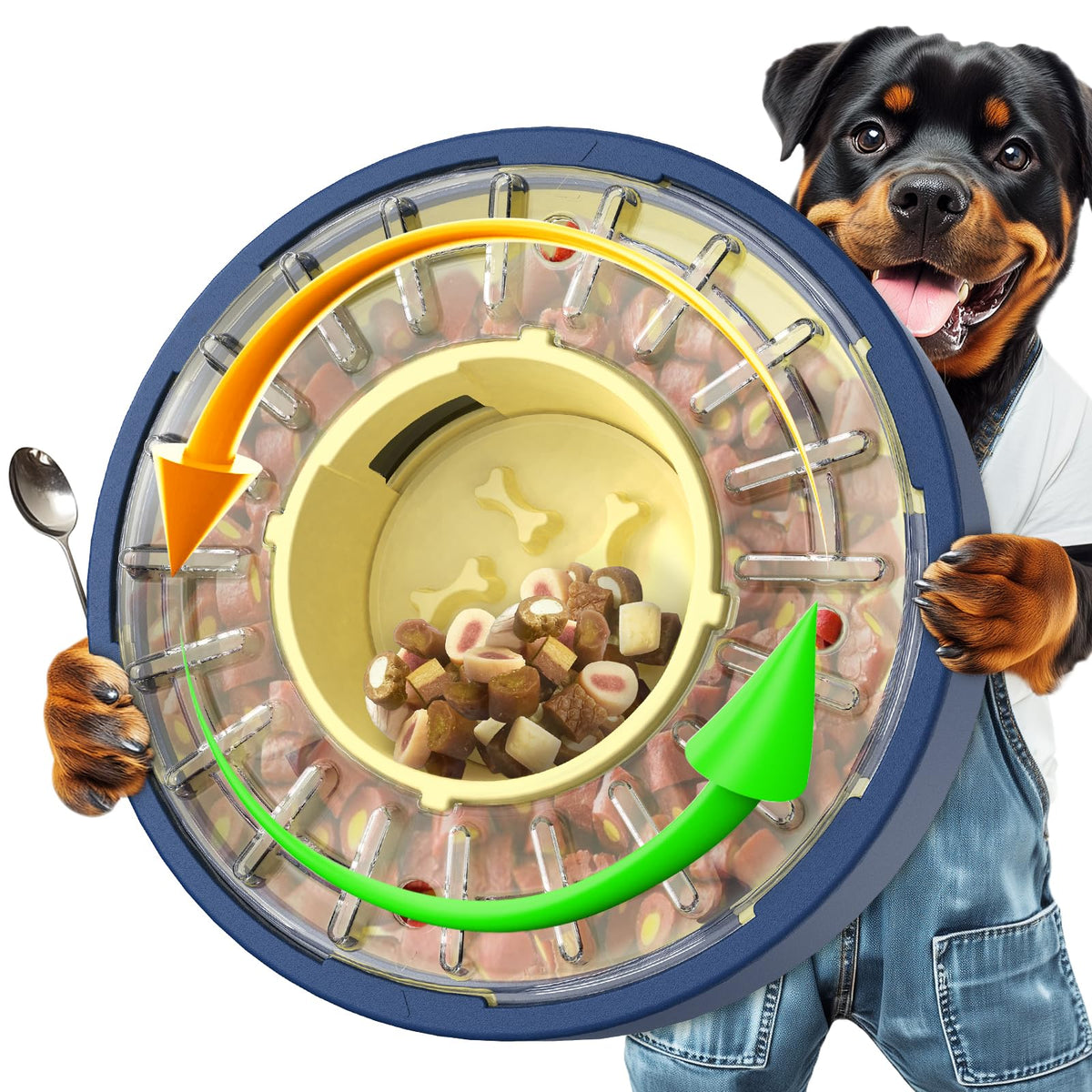 KADTC Adjustable 5-60 Min Slow Feeder Dog Bowl & Puzzle Feeder Anti-Gulping