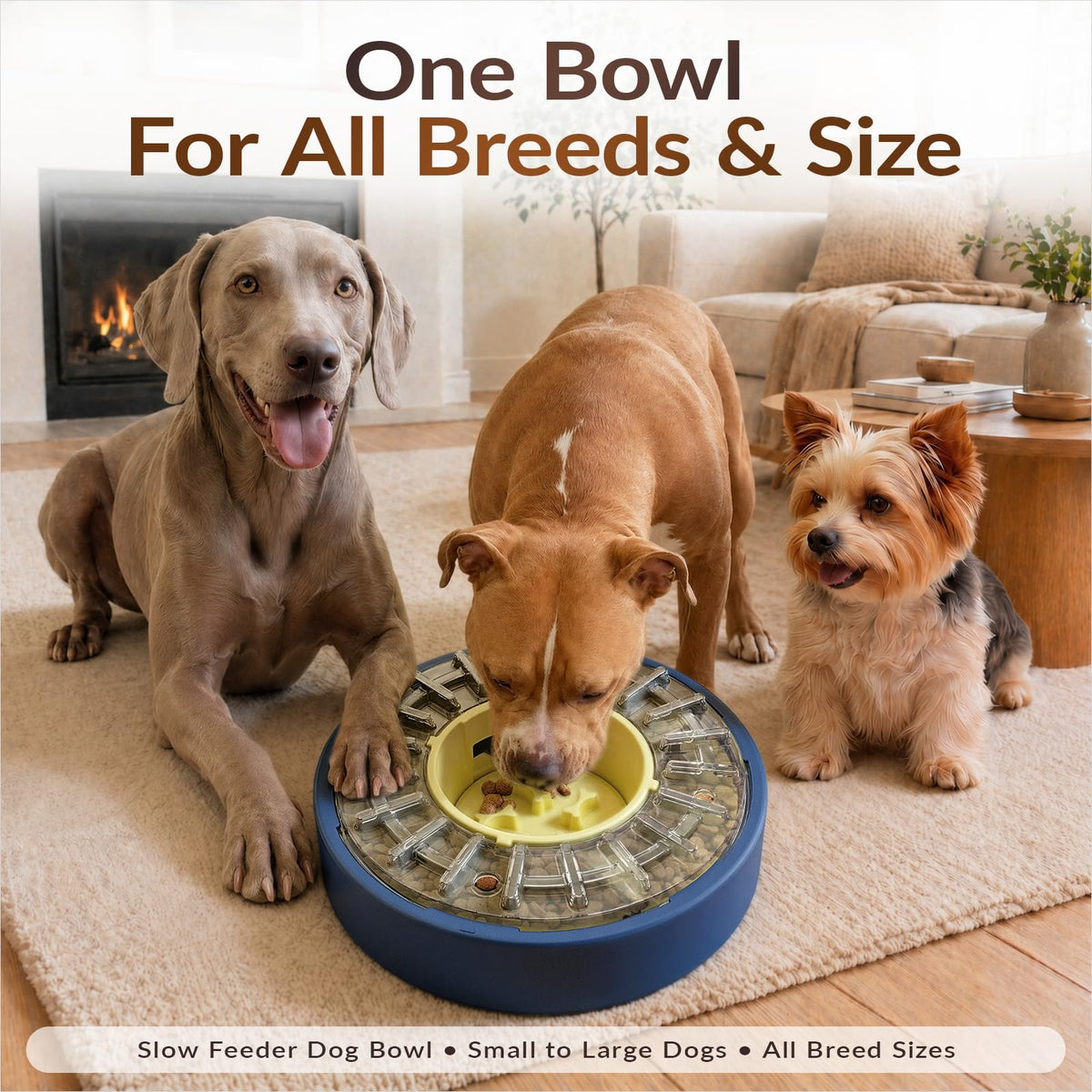 KADTC Adjustable 5-60 Min Slow Feeder Dog Bowl & Puzzle Feeder Anti-Gulping