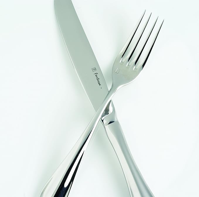 Fortessa Forge 18/10 Stainless Steel Flatware 20 Piece Place Setting, Service for 4
