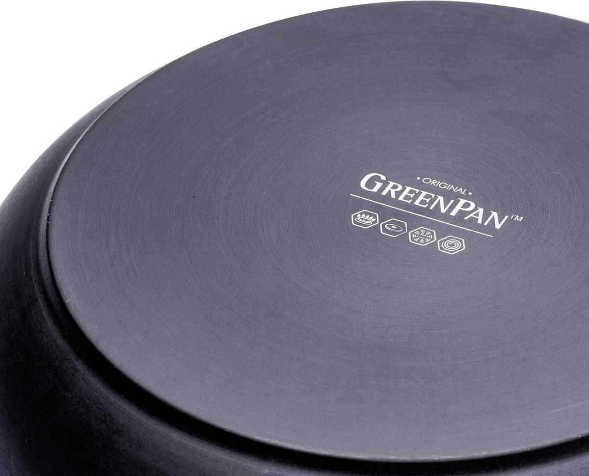 GreenPan Paris Pro Hard Anodized Healthy Ceramic Nonstick, 11" Everyday Frying Pan Skillet with 2 Handles and Stainless Steel Lid, PFAS-Free, Dishwasher Safe, Grey