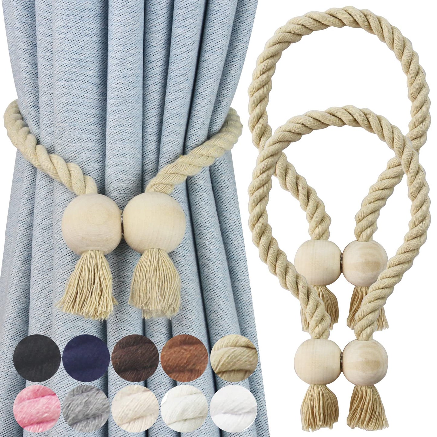 Magnetic Curtain Tiebacks Decorative Tie Back Drapes Holdbacks Nieffeiy