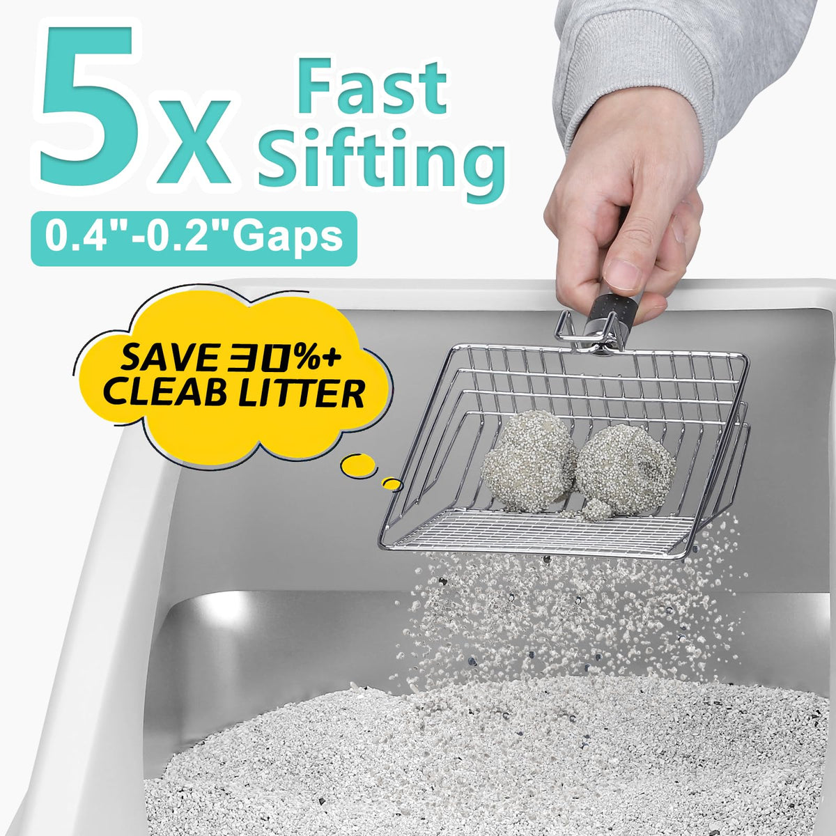 AIPERRO Stainless Steel Litter Box | XL Enclosed Cat Litter Boxes with Lid