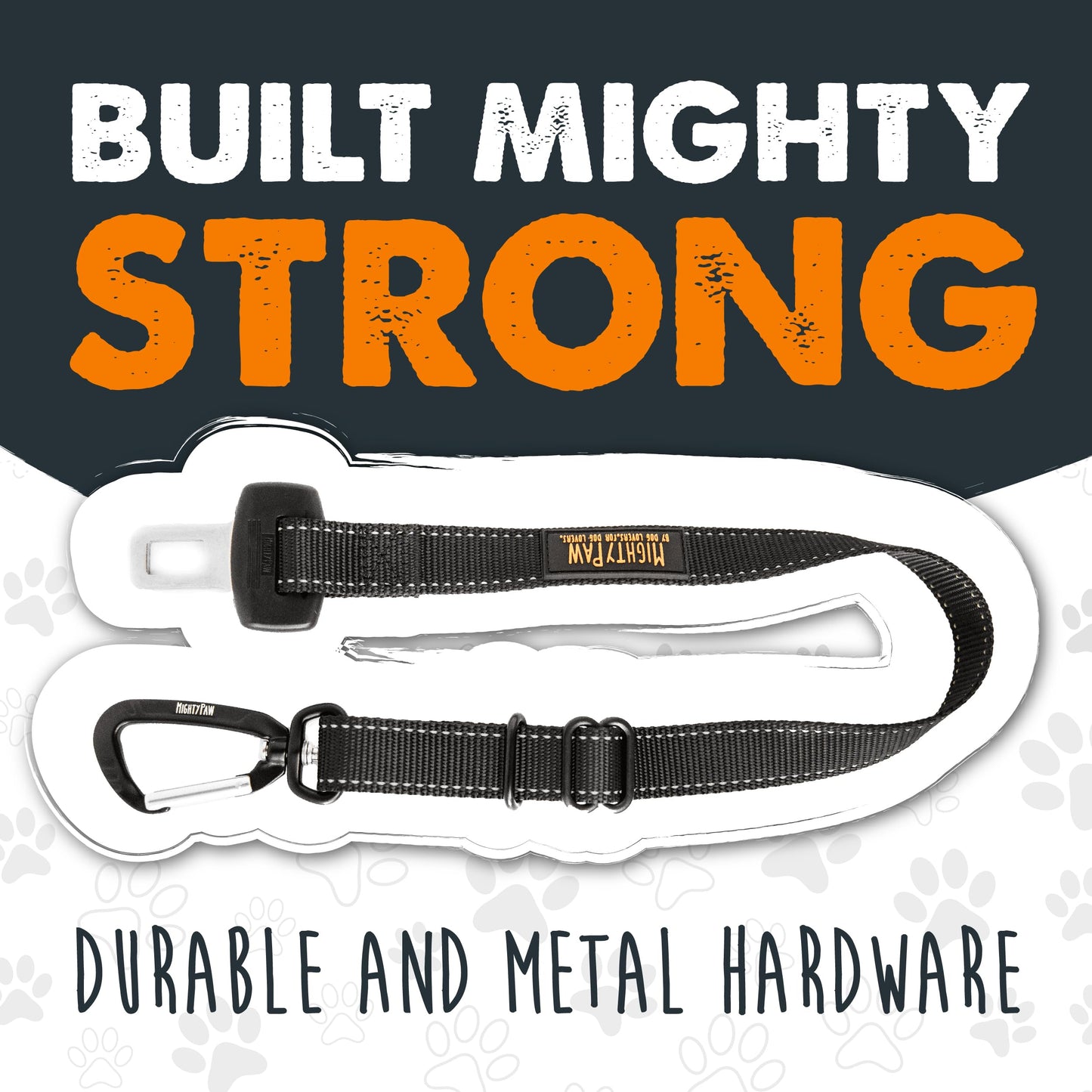 Mighty Paw Dog Seat Belt for Car, Heavy-Duty Aviation Aluminum Carabiner