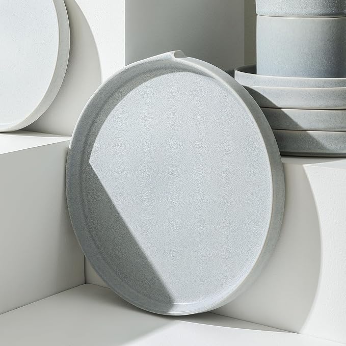 Stone Lain Bao 4-Piece Dinner Plate Set Stoneware, Blue-Grey