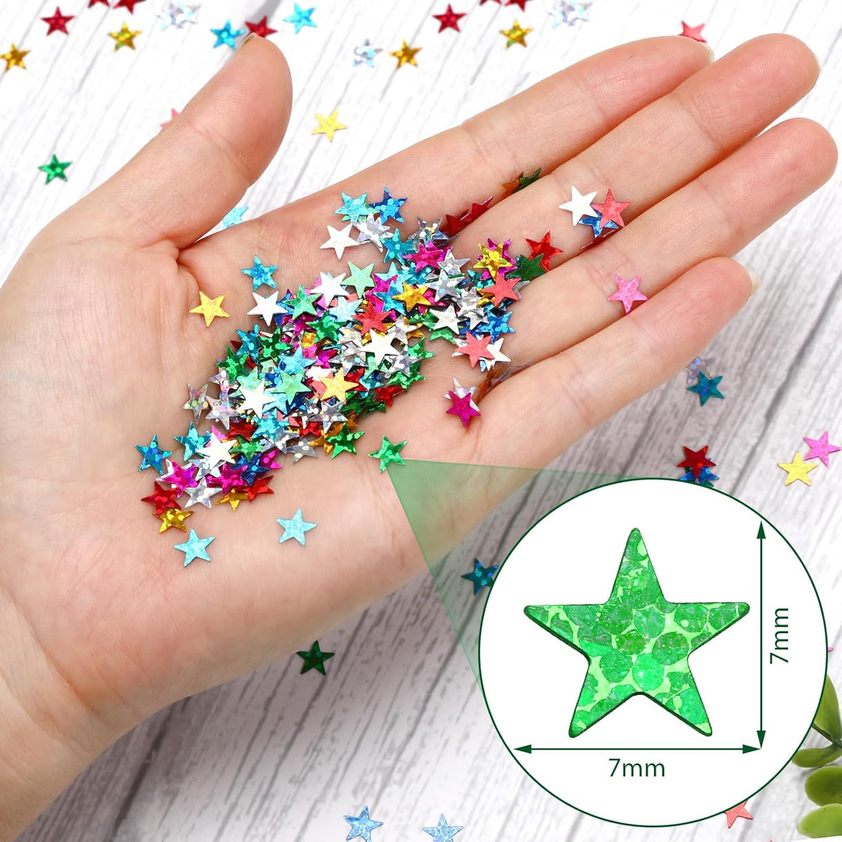 MARFOREVER Rainbow Star Confetti, Glitter Star Confetti Birthday Scatter Table Centerpiece Metallic Sequin Sprinkles Stars for Baby Shower Wedding Christmas Valentine Party Decorations