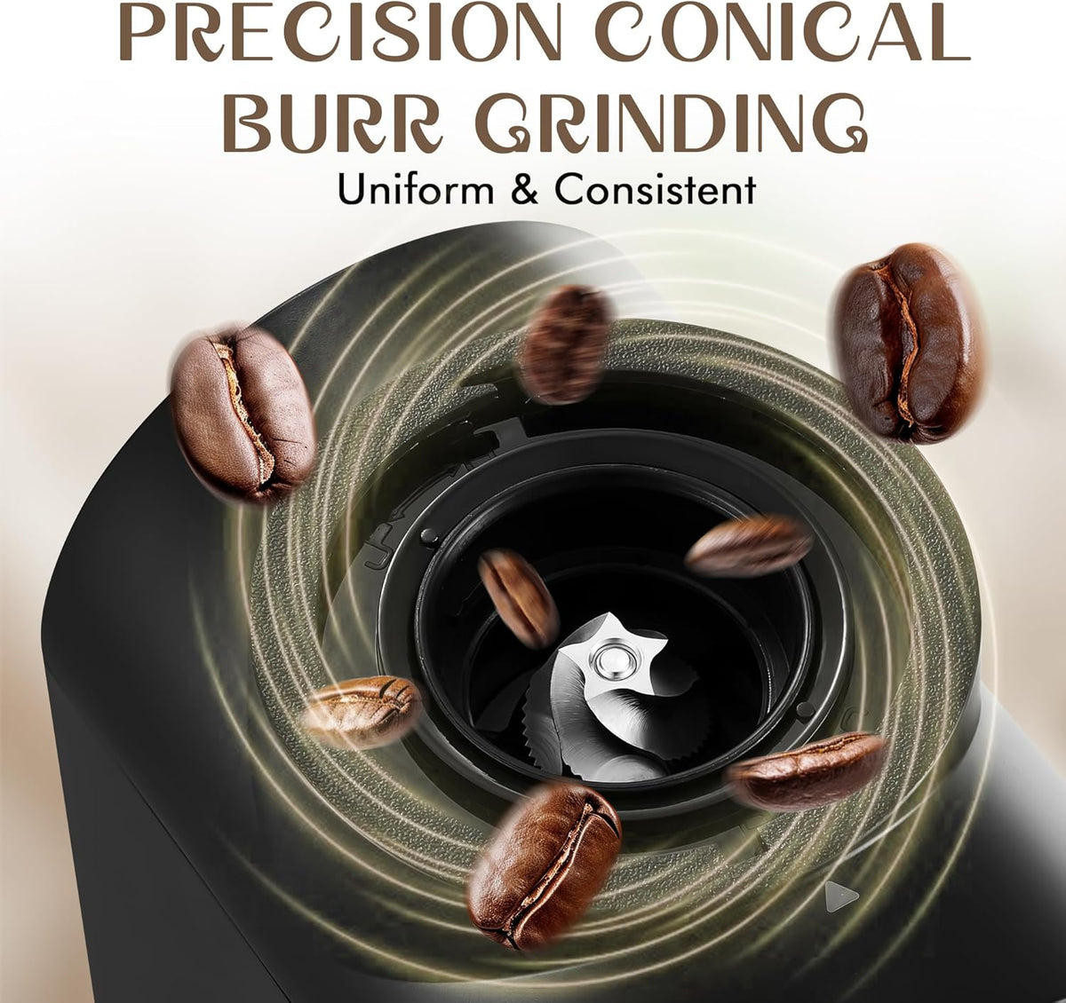 Conical Burr Coffee Grinder, Coffee Beans Grinder with 30 Grinding Settings, Automatic Burr Mill Grinder for Home Use, Touchscreen, 2-12 Cups