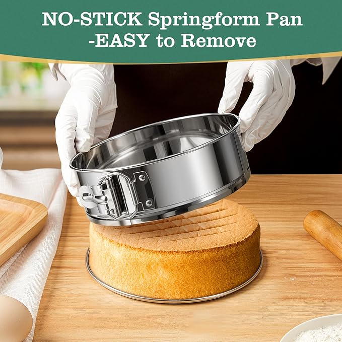 7 Inch Springform Cake Pan, Stainless Steel Springform Pans, Leakproof & Nonstick Cheesecake Pan with Removable Bottom, Round Spring Form Cake Pan For Baking