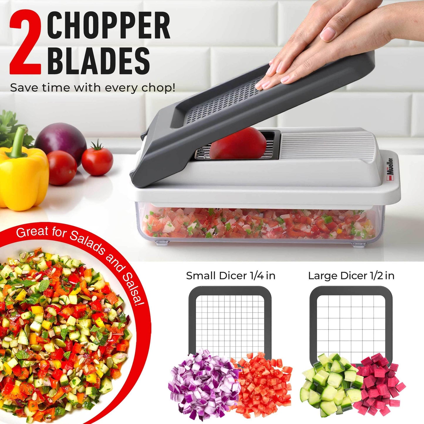 Mueller Vegetable Chopper Mandoline Slicer, Food Veggie Chopper