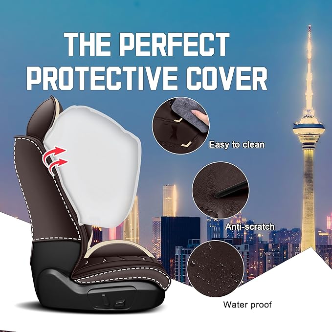 CTDS Car Seat Covers for Honda Accord 2000-2026, Stylish Sport Seat Cover, Premium Nappa Leather Car Seat Cover. Automobile Seat Covers Sets.(Luxury 5 Seats/Coffee Color)