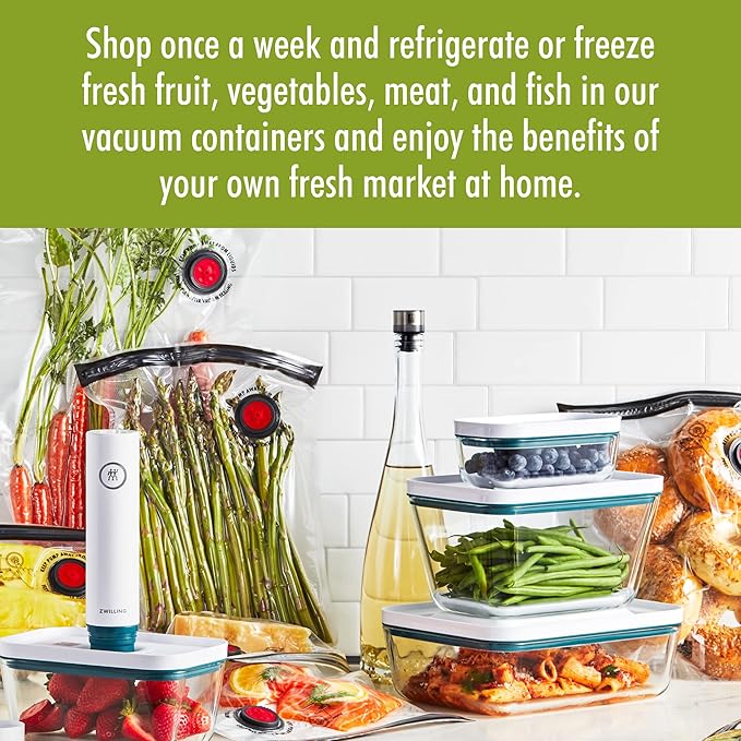 ZWILLING Fresh & Save Airtight Glass Food Storage Containers with Lids, Meal Prep Containers, One Size, La Mer