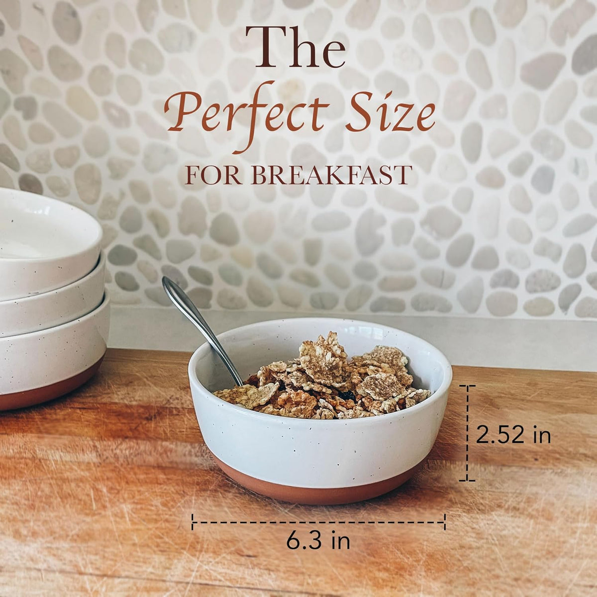 Mora Ceramic Flat Bowls Set of 4-25 oz- For Soup, Salad, Rice, Cereal, Breakfast, Dinner, Serving, Oatmeal, etc - Microwave, Dishwasher and Oven Safe Porcelain Bowl for Eating and Kitchen - Vanilla
