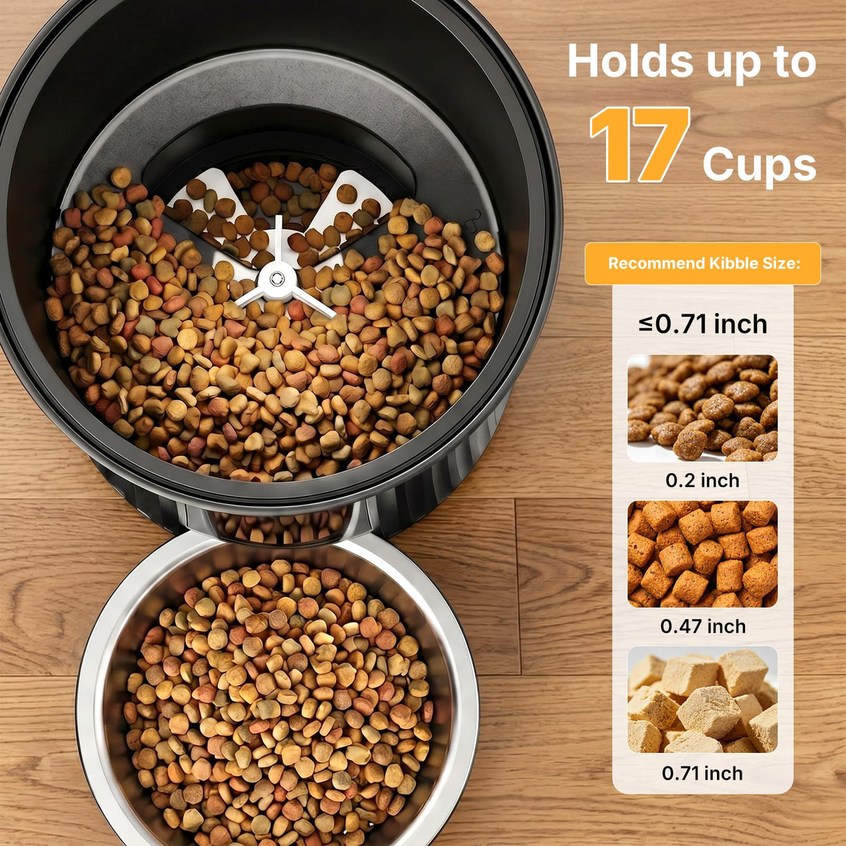 NEWBULIG Automatic Cat Feeder with APP 4L Small Dog Food Dispenser, Black
