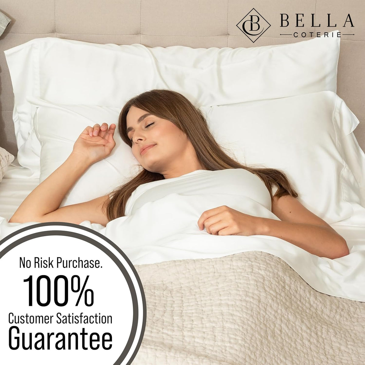 Bella Coterie Luxury Bamboo Viscose King Size Sheet Set | 100% Organically Grown | Ultra Soft | Cooling for Hot Sleepers | 18" Deep Pocket [White]