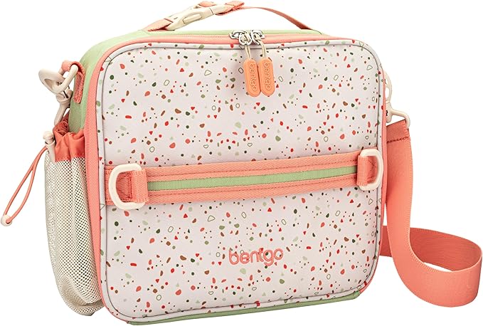 Bentgo Kids Lunch Bag (Whimsy & Wonder Collection) - Durable, Double-Insulated Lunch Bag for Kids 3+; Holds Lunch Box/Water Bottle/Snacks; Water-Resistant Fabric & Zip Pockets (Geo Speckle)