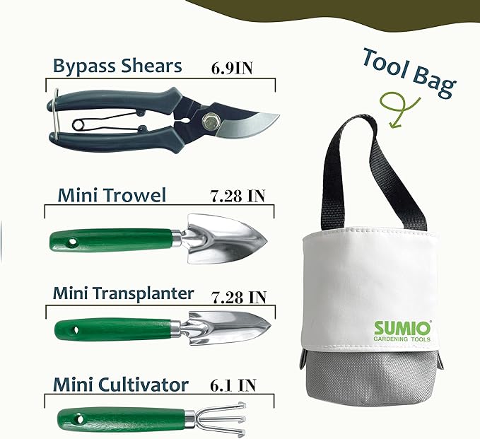 SUMIO Mini Garden Tool kit, Desk Indoor Plant Tool Set, Portable Garden Tool Set, Succulent Tools Kit, Office Planting