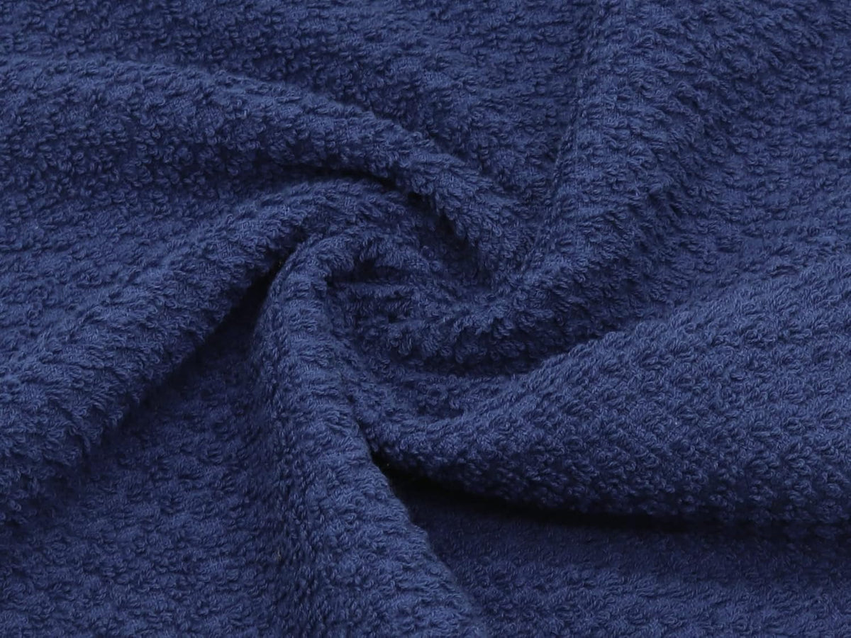 Cotton Grid Dish Cloths, Terry Cleaning Rags, 12 x 12 Inches, Light and Soft, Quick Drying Dish Rags, 8pc/Set (Blue Multi)