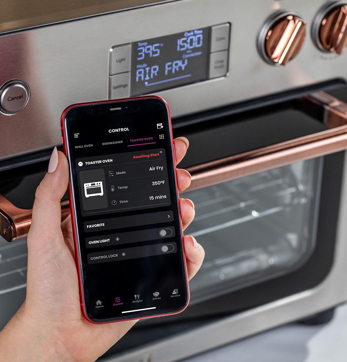 Café Couture Oven with 14 essential cooking modes, including Air Fry, CrispFinish, Bake, Broil, Roast, Toast, Pizza, WiFi & Smart Connected, Voice Control, Countertop Small Appliances, Steel Silver