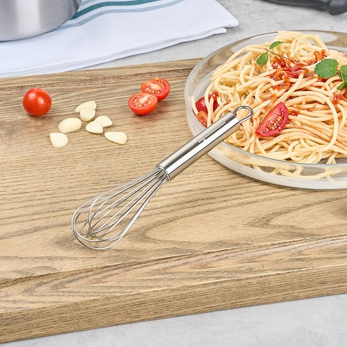 Restaurantware-German Standard 7.3 Inch French Whisk, 1 Dishwashable Kitchen Wire Whisk - Ergonomic Handle, Durable, Stainless Steel French Whip, For Blending, Stirring, Mixing Of Ingredients