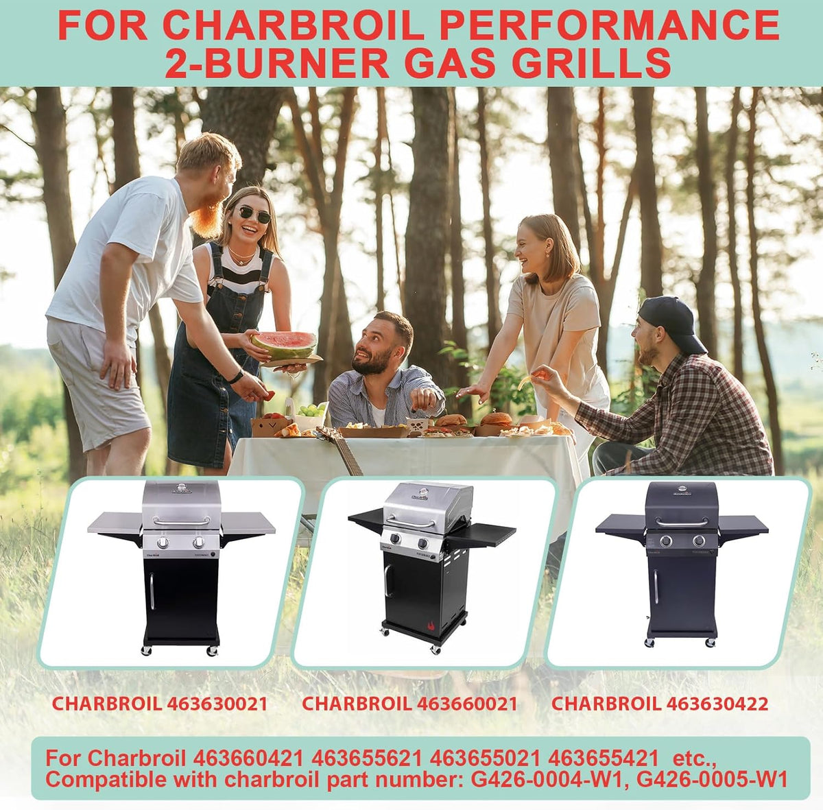 463630021 Griddle Insert for Charbroil Performance 2-Burner Grill 463660021 463660421 463630422 463655021 463655621,Non-stick Flat Top Griddle Plate Replacement for Charbroil G426-0004-W1 G426-0005-W1
