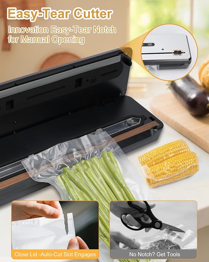 Vacuum Sealer Machine,Compact Vacuum Sealer for Food, Powerful Portable Handheld Food Sealer with Auto-Stop, 7X Freshness Lock Vacuum Machine for Home, Supermarket, Restaurant