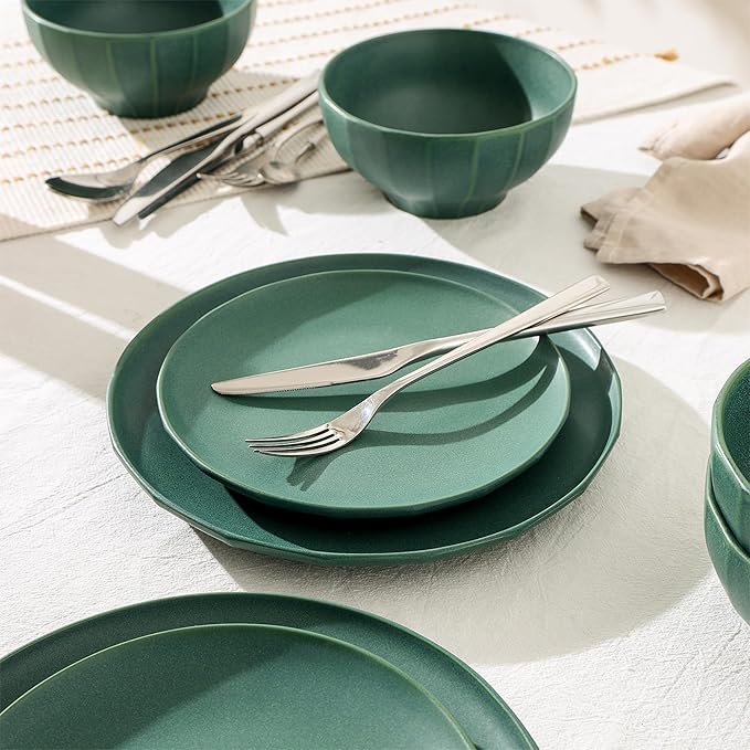 Stone Lain Rio 12-Piece Dinnerware Set Stoneware, Green