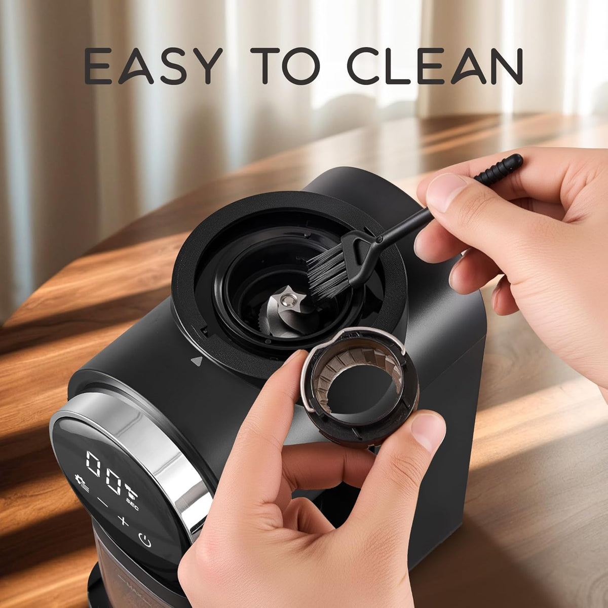 Coffee Grinder Electrical, Conical Burr Coffee Beans Grinder with 30 Grinding Settings, Touchscreen Burr Mill Grinder for Home Use with 2-12 Cups