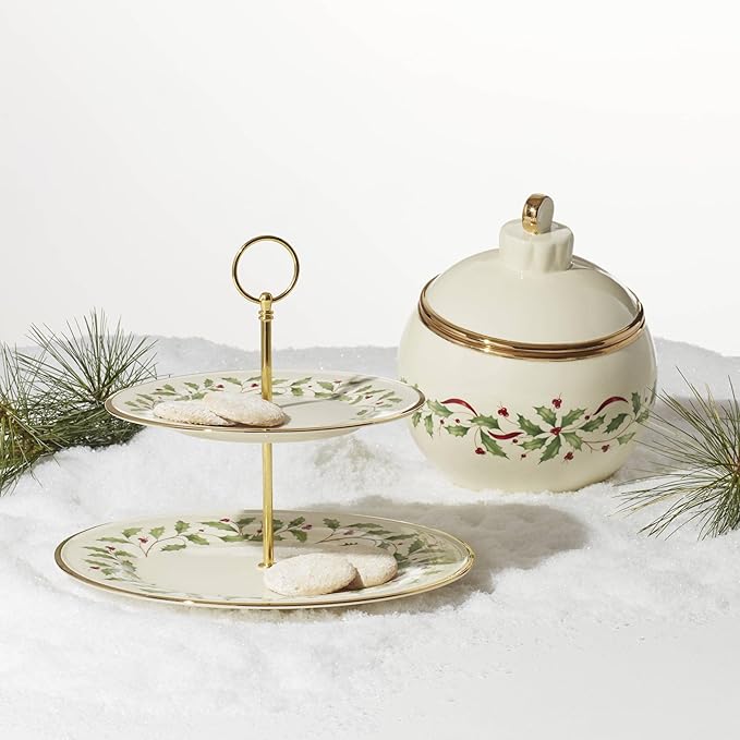 Lenox 892541 Holiday Ornament Cookie Jar, Christmas Hosting