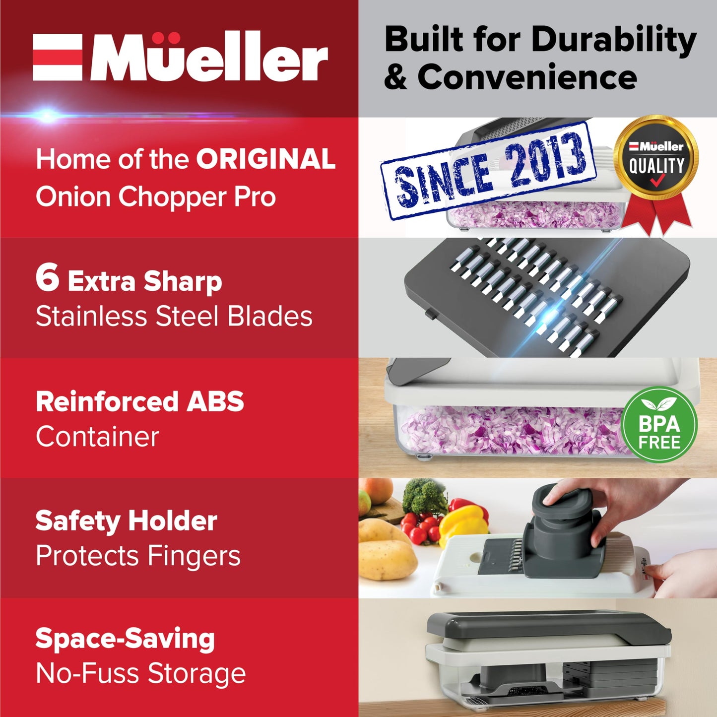 Mueller Vegetable Chopper Mandoline Slicer, Food Veggie Chopper