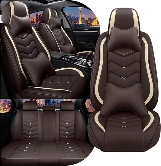 CTDS Car Seat Covers for Honda Accord 2000-2026, Stylish Sport Seat Cover, Premium Nappa Leather Car Seat Cover. Automobile Seat Covers Sets.(Luxury 5 Seats/Coffee Color)