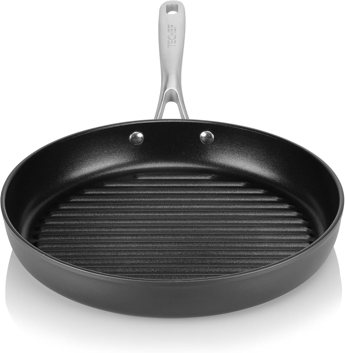 TECHEF - Onyx Collection, 12-inch Grill Pan For Stove Top, Nonstick Grill Pan For indoor cooking, PFOA-Free, Heavy-Duty Aluminum, Made In Korea (No Induction)