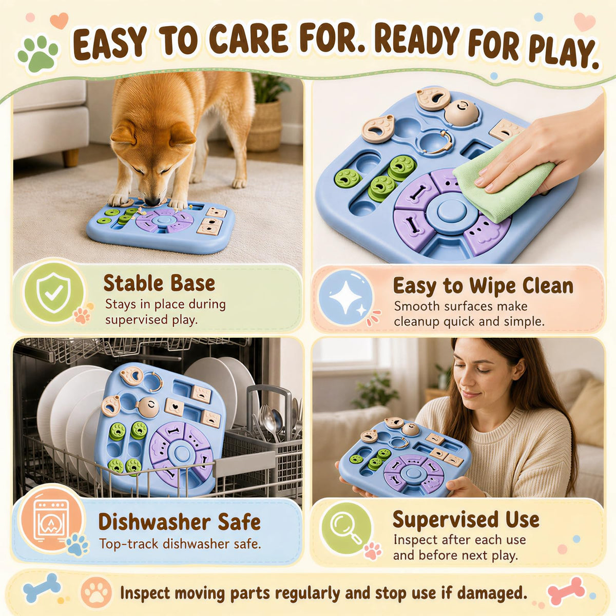 BELLEDO Interactive Dog Puzzle Toys for Smart Dogs - Mental Stimulation Puzzle Toys for Small & Medium Dogs, Treat Dispensing Dog Enrichment Toys for Beginner Dogs