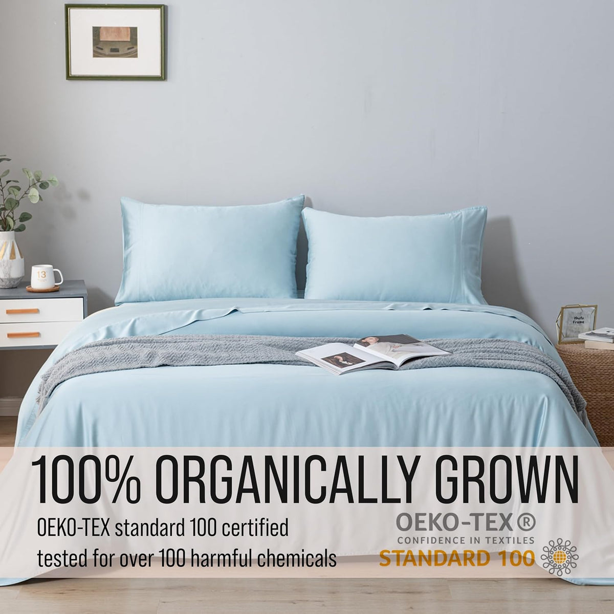 Bella Coterie Luxury Bamboo Viscose Twin XL Size Sheet Set | 100% Organically Grown | Ultra Soft | Cooling for Hot Sleepers | 18" Deep Pocket [Coastal Blue]