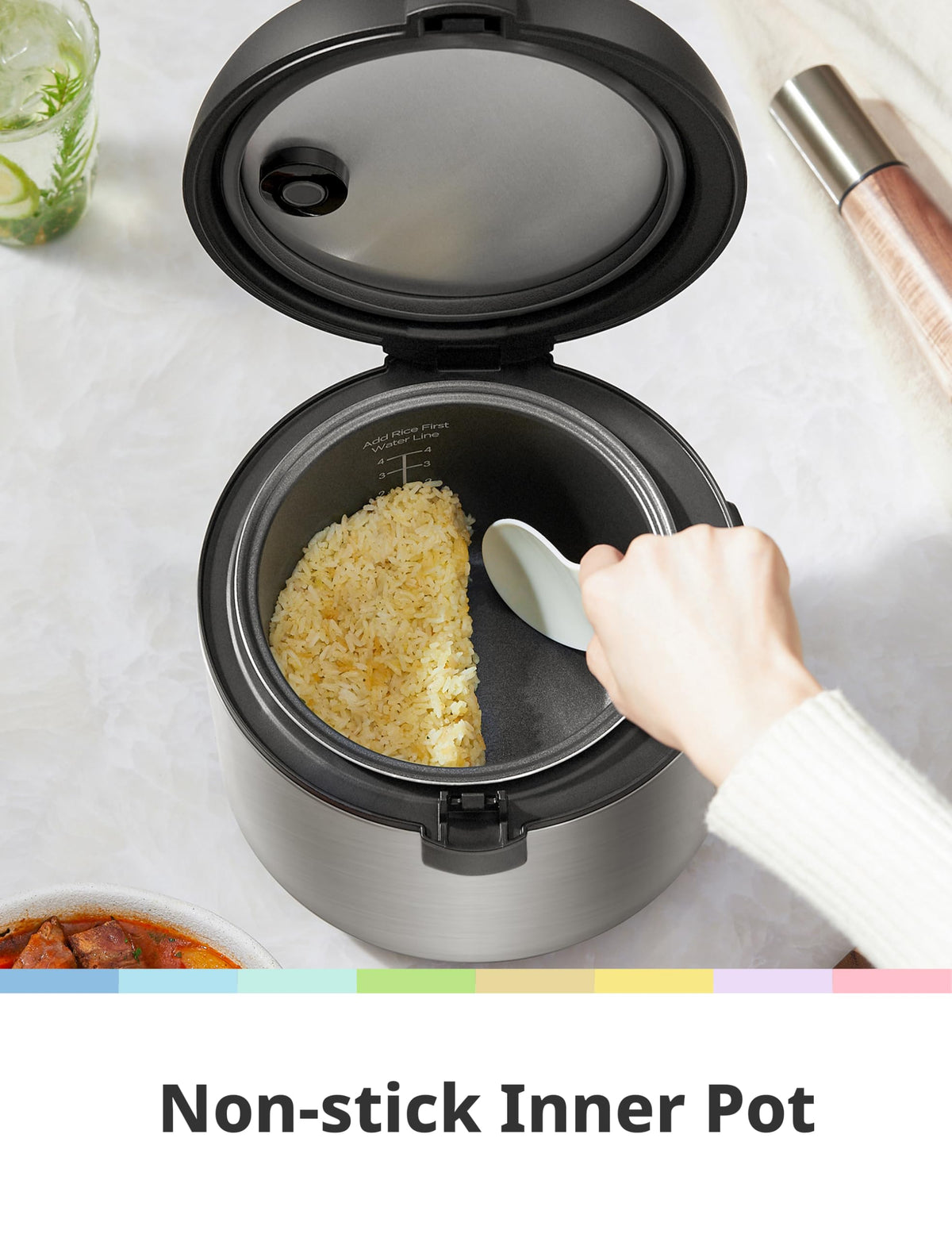 COMFEE' Rice Cooker with 6 Functions, 4-Cups Uncooked Rice