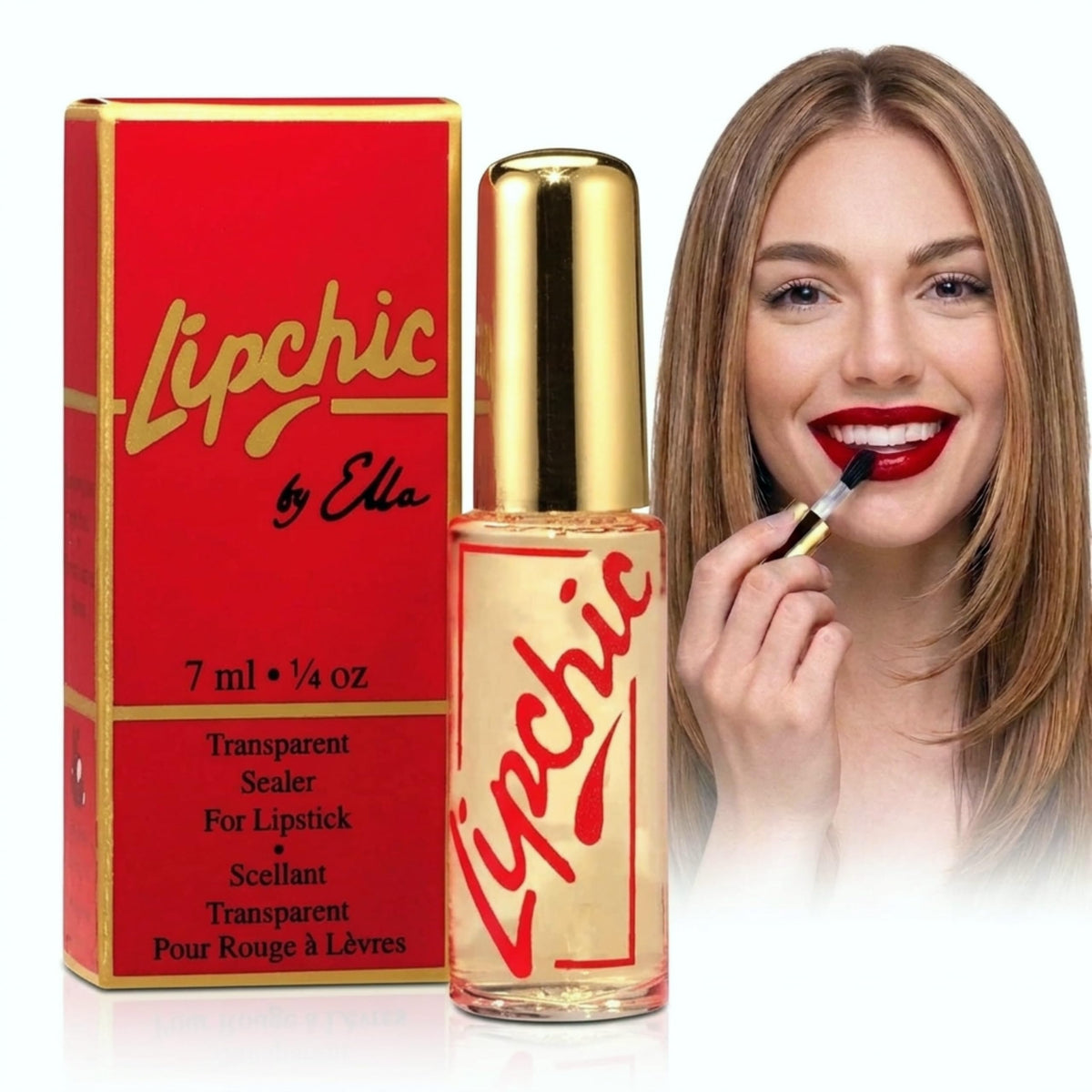 Ella International Lip Chic Clear Lipstick Sealer, Smudge-Proof, 0.25 oz