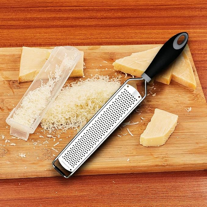 ALLTOP Lemon Zester, Hand-held Stainless Steel Food Grater,Pro Kitchen Tool for Cheese Parmesan Vegetable Ginger Garlic Nutmeg Citrus Lime Orange Chocolate Fruit - Fine Shredder