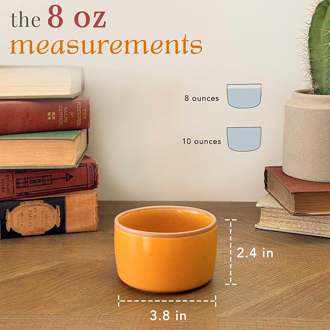 Mora Ceramic Ramekins - 8oz, Set of 6 - Small Oven Safe Baking Dishes/Cups - For Personal Pudding, Creme Brulee, Souffle, Serving Dip, Custard, Ice Cream - Single Mini Bowls - Artisan Colors