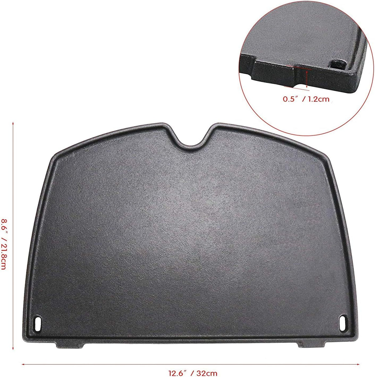 Uniflasy 6558 Cast Iron Griddle Plate for Weber Q1200 Q1000 Q120 Q100 Series Gas Grills, Cooking Griddle Replacement Parts for Weber Q1200 Q1000 Grill Accessories, 12.6 x 8.6 Inches