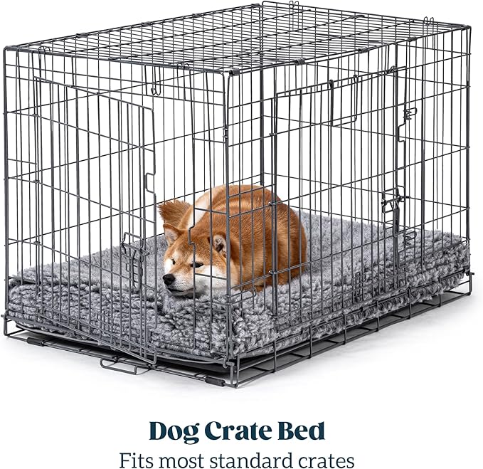 Stoutwool 4" Indestructible Dog Bed - Orthopedic Chew Proof Dog Crate Pad - Fluffy Kennel Mat for Aggressive Chewers - Ideal for Extra Large Breeds & Fits 48-Inch Crate - 47"x29", Charcoal