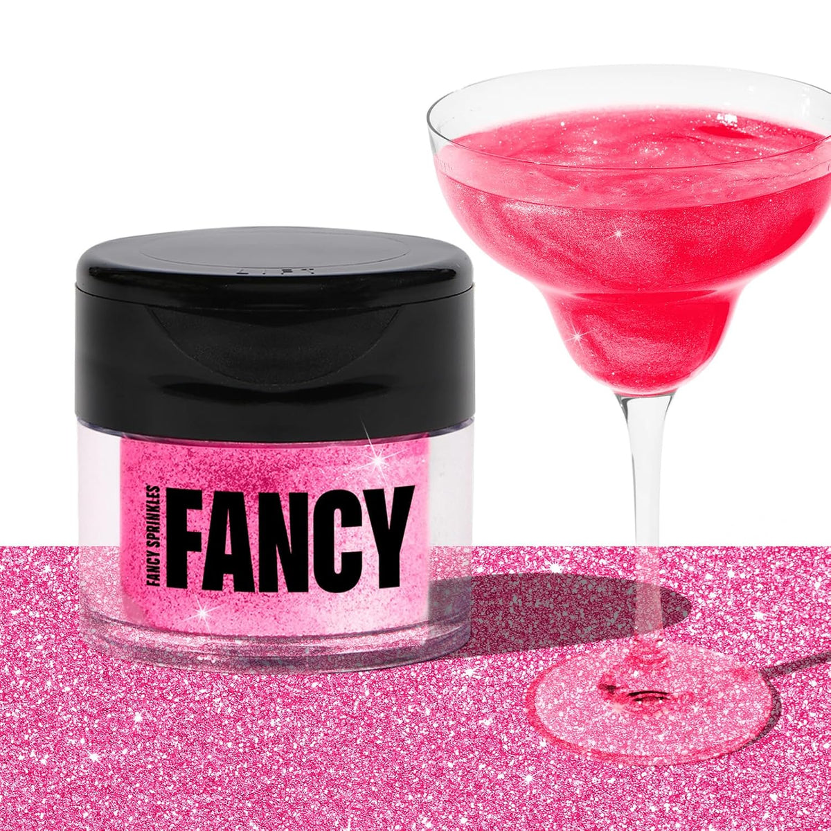 Fancy Sprinkles Tourmaline Pink Premium Edible Glitter, 100% Edible Glitter for Sparkling Food & Drinks No Taste or Texture (4gm)